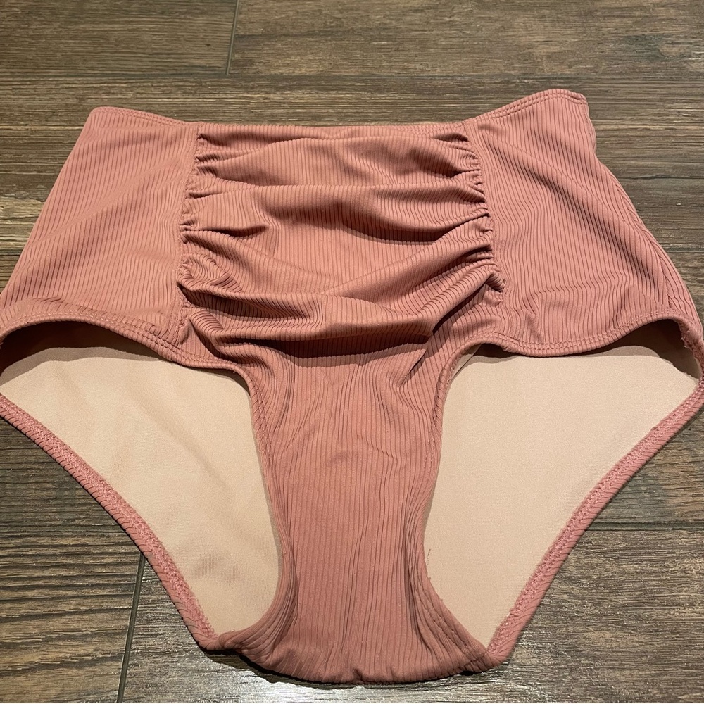 Kortni Jeane Blush‎ Rose Ruffled Swim Bottom Size XS